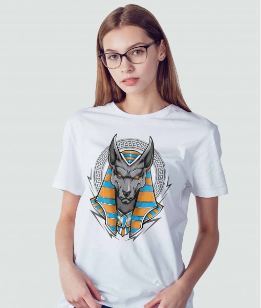 Дамска тениска с щампа Арт Egyptian Anubis One - TShirtArtShop.com